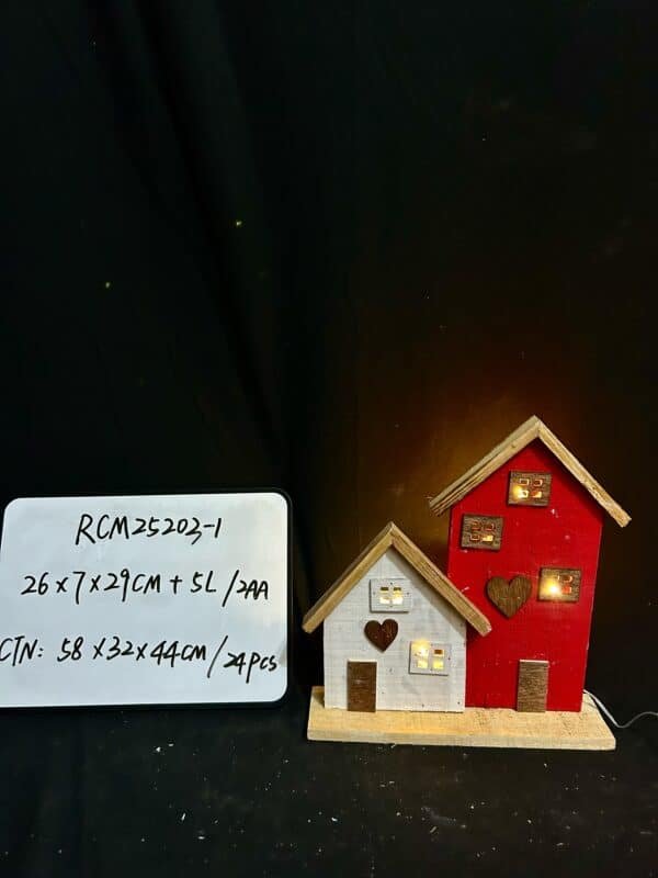 Christmas Village Sets Wood Village Houses for Kids Adult Christmas Mini Wooden House Crafts Gift for Winter Xmas Party Decorations