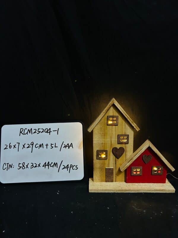 Christmas Village Sets Wood Village Houses for Kids Adult Christmas Mini Wooden House Crafts Gift for Winter Xmas Party Decorations