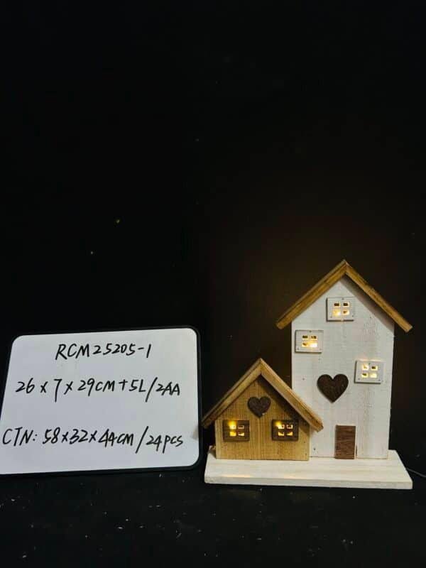 Christmas Village Sets Wood Village Houses for Kids Adult Christmas Mini Wooden House Crafts Gift for Winter Xmas Party Decorations
