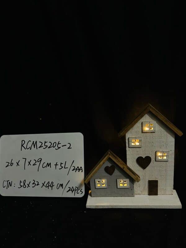 Christmas Village Sets Wood Village Houses for Kids Adult Christmas Mini Wooden House Crafts Gift for Winter Xmas Party Decorations