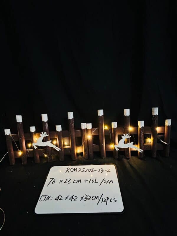 Christmas Wooden Picket Fence, Wood Christmas Tree Fence Garden Picket Fence for Christmas Tree Wedding Party Decoration