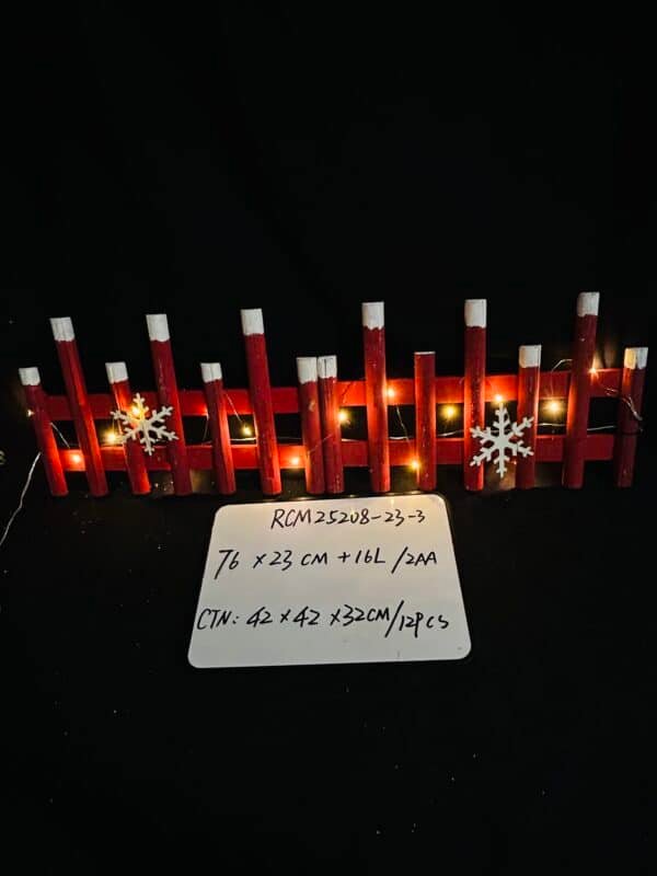 Christmas Wooden Picket Fence, Wood Christmas Tree Fence Garden Picket Fence for Christmas Tree Wedding Party Decoration