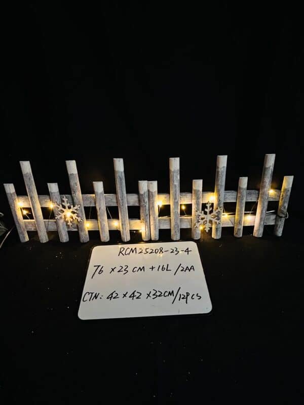 Christmas Wooden Picket Fence, Wood Christmas Tree Fence Garden Picket Fence for Christmas Tree Wedding Party Decoration