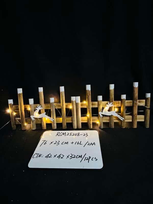 Christmas Wooden Picket Fence, Wood Christmas Tree Fence Garden Picket Fence for Christmas Tree Wedding Party Decoration