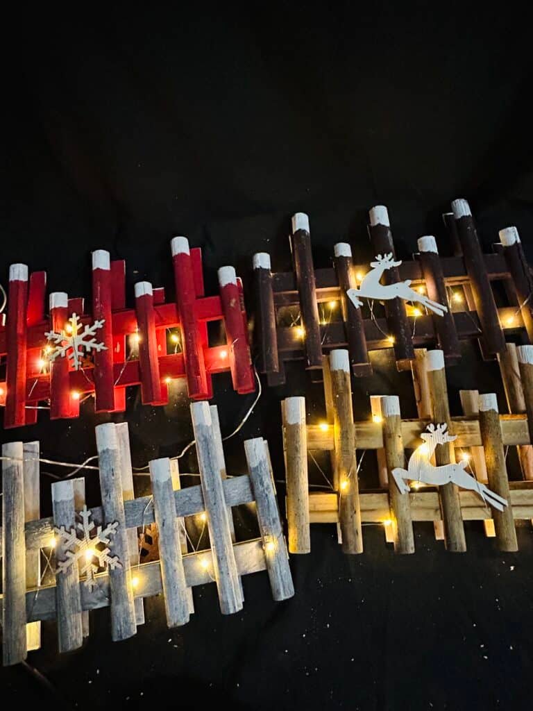 Christmas Wooden Picket Fence, Wood Christmas Tree Fence Garden Picket Fence for Christmas Tree Wedding Party Decoration