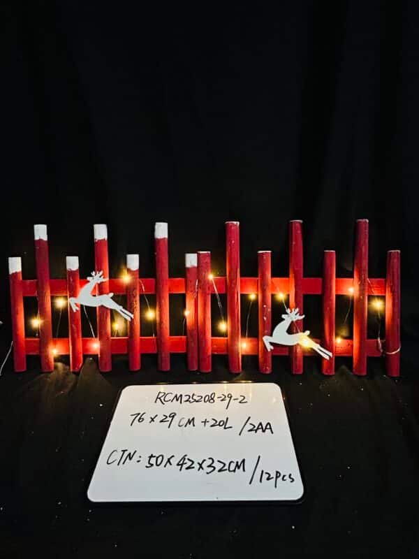 29CM Height Christmas Wooden Picket Fence, Wood Christmas Tree Fence Garden Picket Fence for Christmas Tree Wedding Party Decoration