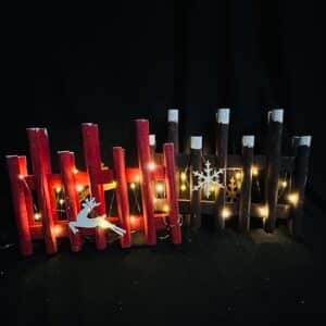 29CM Height Christmas Wooden Picket Fence, Wood Christmas Tree Fence Garden Picket Fence for Christmas Tree Wedding Party Decoration