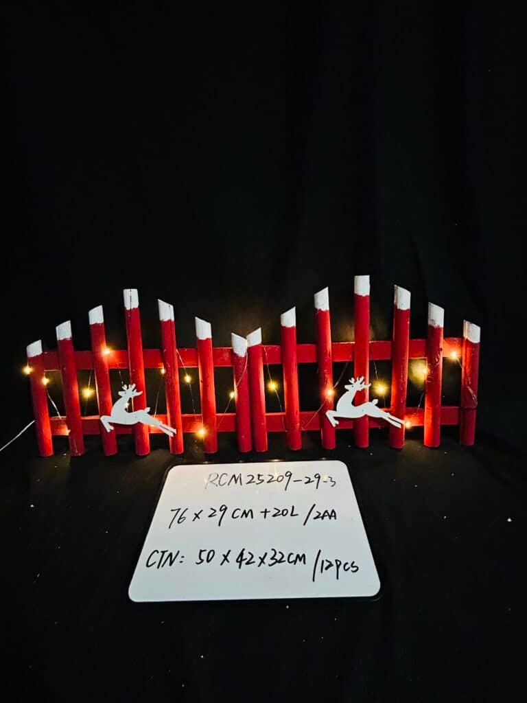 29CM Height Christmas Wooden Picket Fence, Wood Christmas Tree Fence Garden Picket Fence for Christmas Tree Wedding Party Decoration