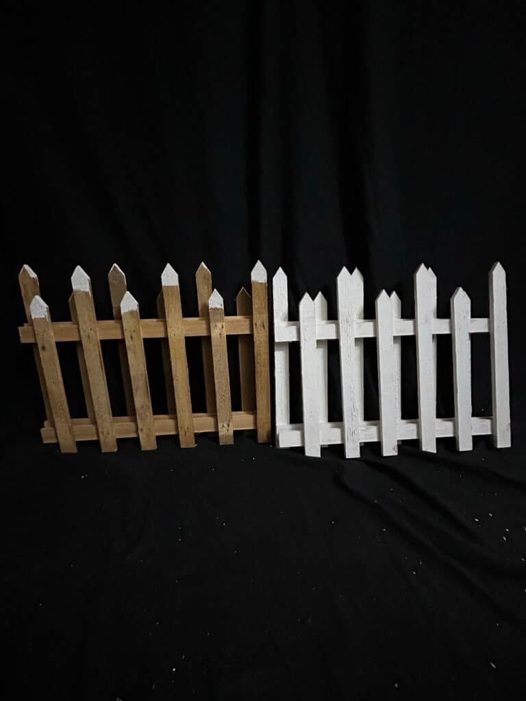 Christmas Tree Fence, Decoractive Wooden Picket Fence Border, Decoration Wooden Picket Fence for Family Garden Christmas Wedding Party Decoration